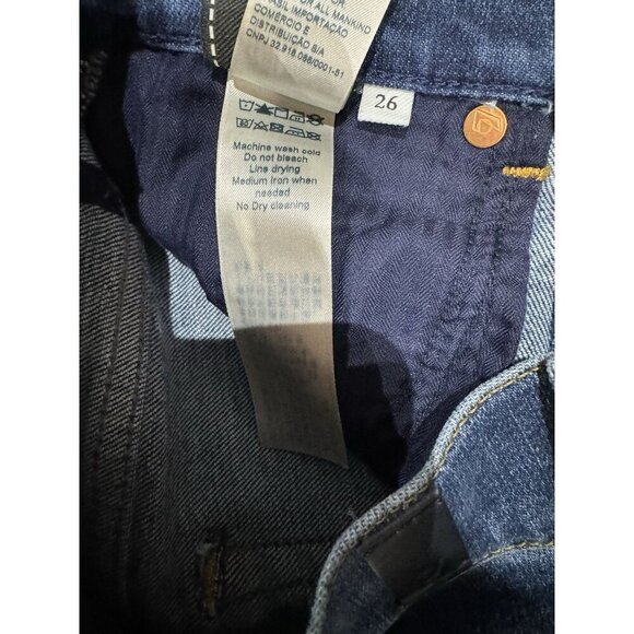 7 For All Mankind Sz 26 Jeans Hi Waist Slim Kick Blue Denim Capsule Classic - Picture 7 of 8
